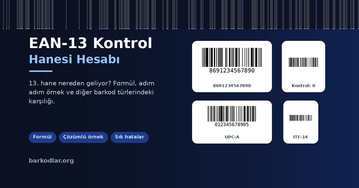 EAN-13 Kontrol Hanesi Nasıl Hesaplanır? (Formül ve Çözümlü Örnek)
