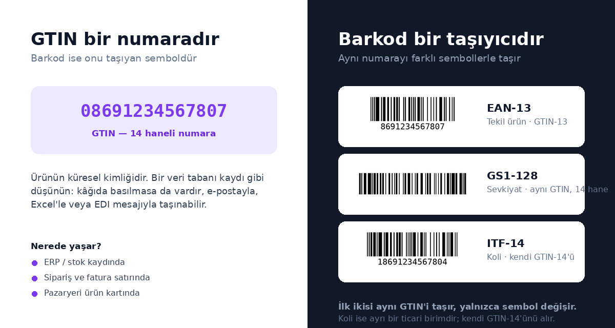 GTIN numara mı barkod mu: numara ve taşıyıcı sembol ayrımı